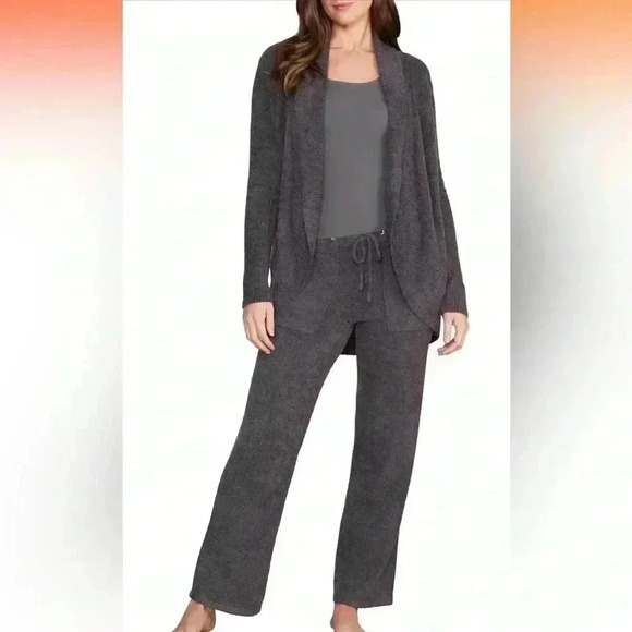 Barefoot Dreams open cardigan sweater Cozy Chic Lite XS Small gray loungewear - Picture 3 of 15